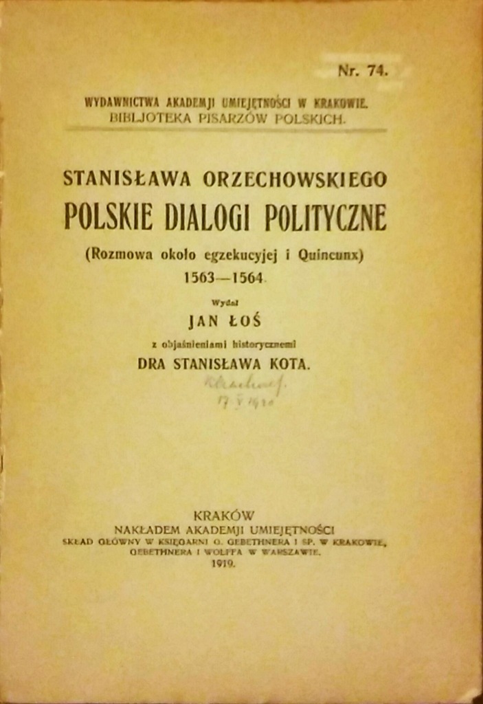 Stanisława Orzechowskiego Polskie dialogi polityc