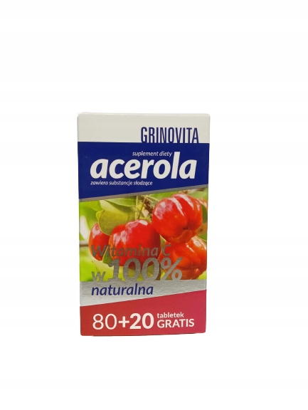 GRIPOVITA ACEROLA Witamina C 100 tabletek do ssania