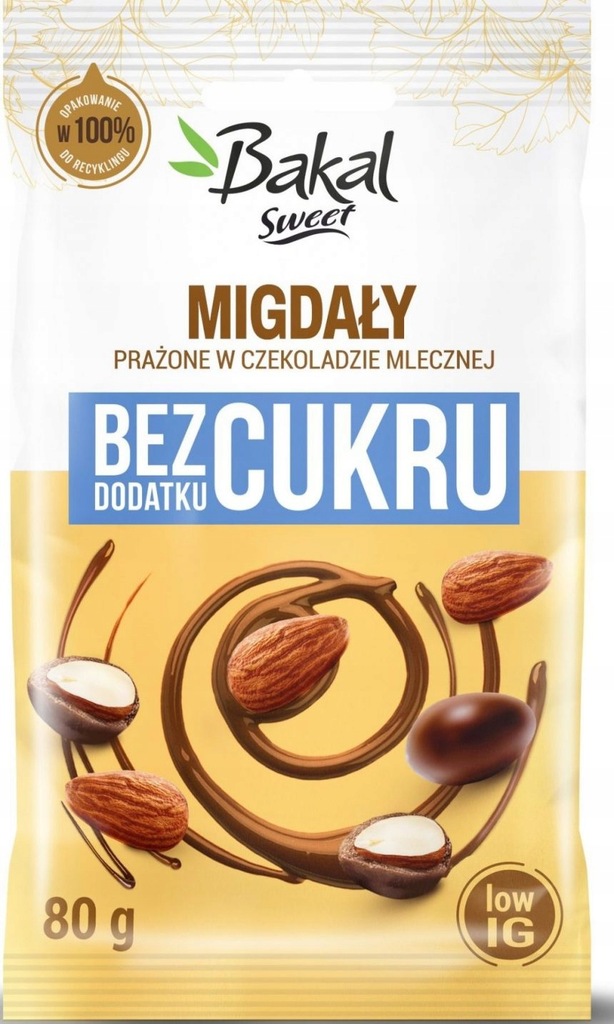 Bakal Sweet Migdały prażone w czekoladzie mlecznej