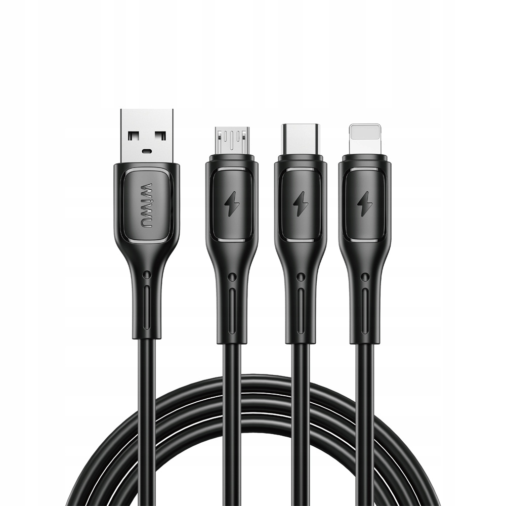 WiWU - Kabel USB serii Starlink Wi-C045E 3w1 USB A do USB C, Micro USB, Lig