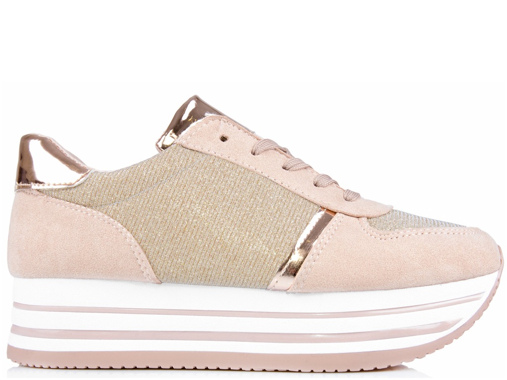 BEŻOWE BUTY Sportowe - Adidasy - Rose Gold 38