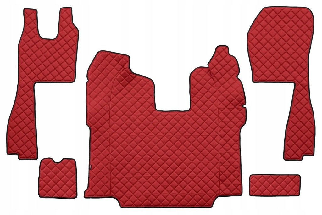 F-CORE Dywaniki podłogowe EKO-Skóra pikowana (5 szt.) Czerwony na całą podł