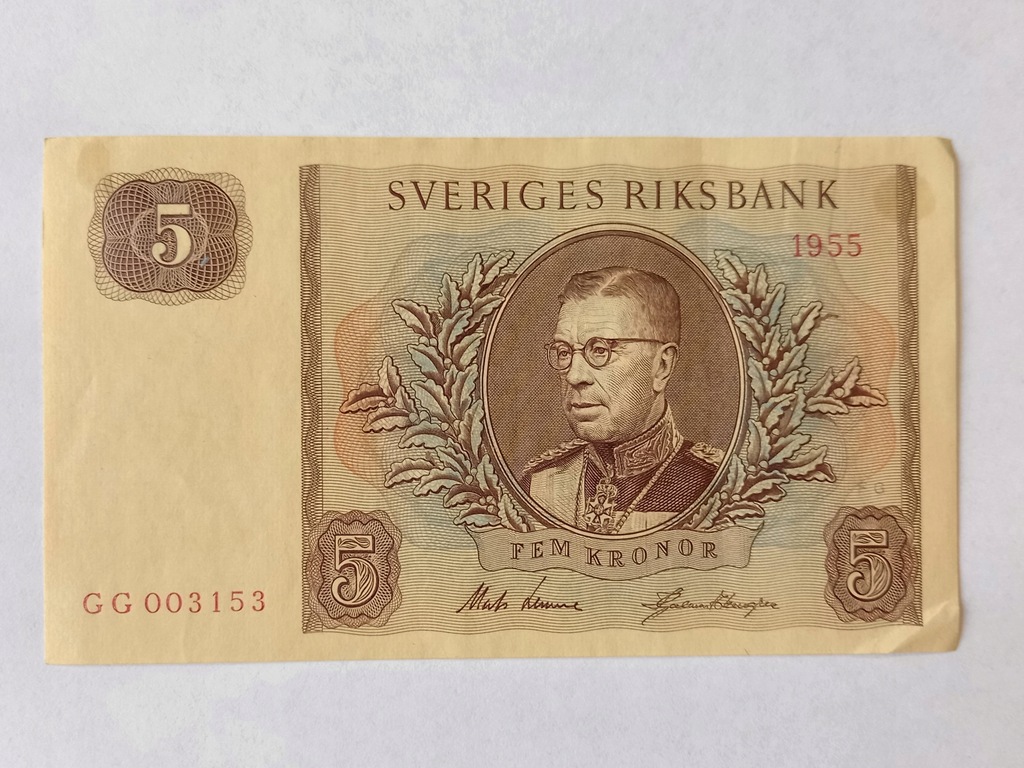 Szwecja, 5 Koron-1955r.