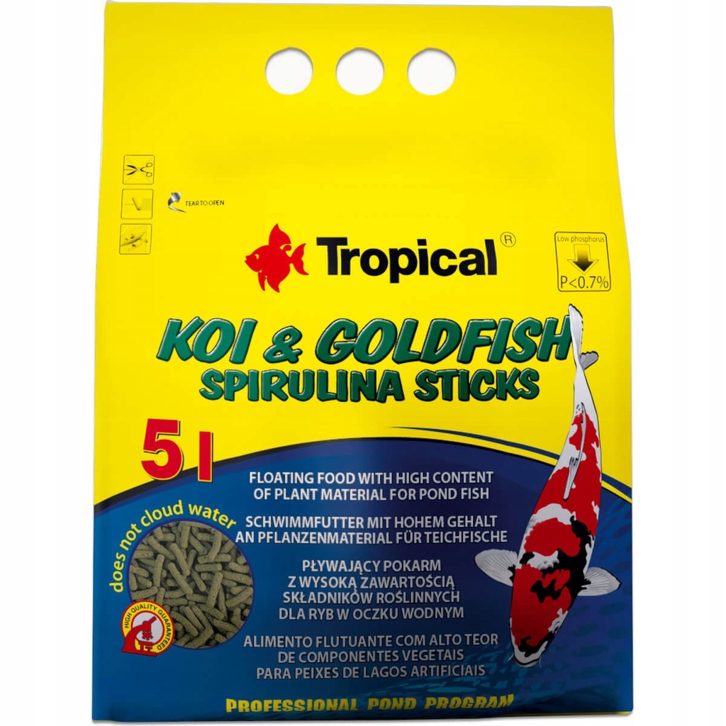 Tropical Koi&Goldfish Spirulina sticks 5L 400g