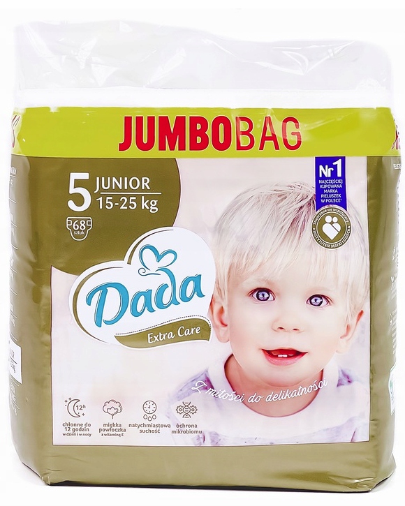 Купить Подгузники Dada 5 Extra Care, подгузники Jumbo 68 шт: отзывы, фото, характеристики в интерне-магазине Aredi.ru