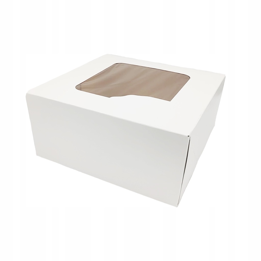 Karton Pudełko na tort 28x28x13cm białe okienko