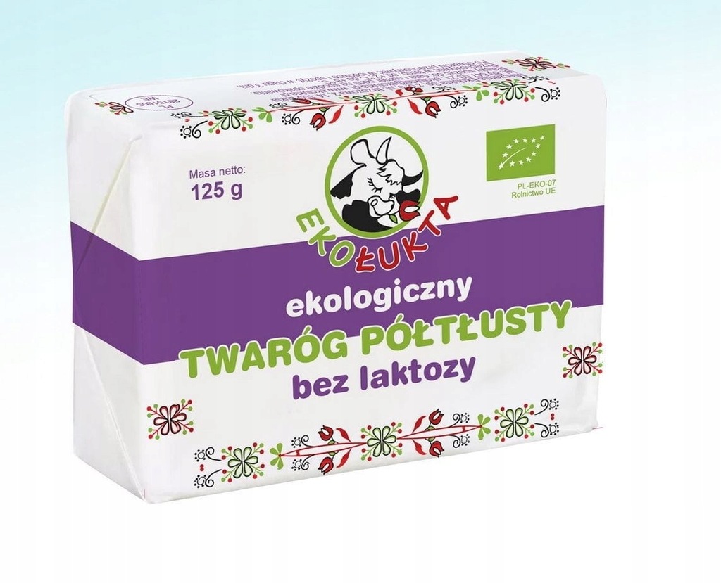 TWARÓG PÓŁTŁUSTY BEZ LAKTOZY BIO 125 g - EKO ŁUKTA