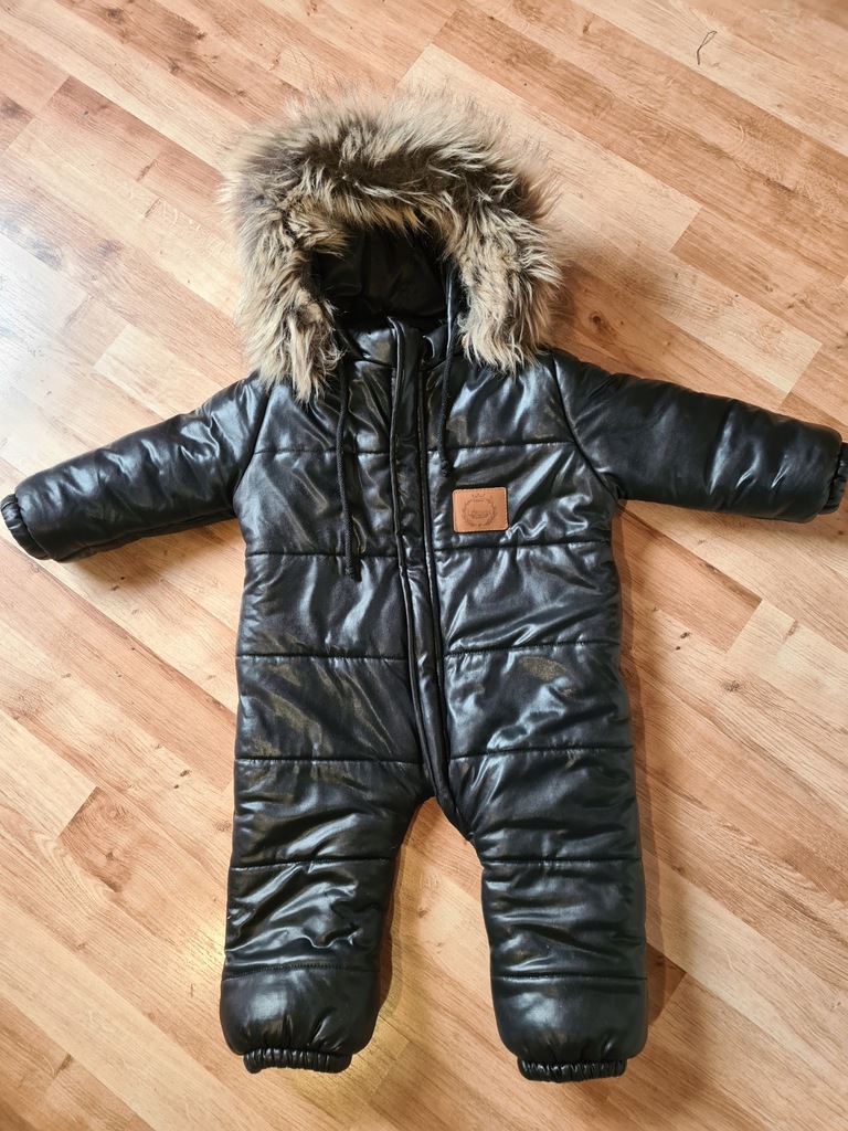 Lattante kombinezon zimowy błyszczący czarny 80/86