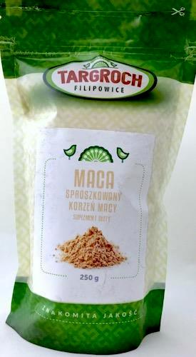 KORZEŃ MACA PROSZEK 250g, SPROSZKOWANY KORZEŃ MACY