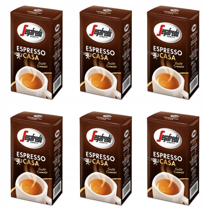 6x SEGAFREDO ESPRESSO CASA 250g mielona +GRATIS!