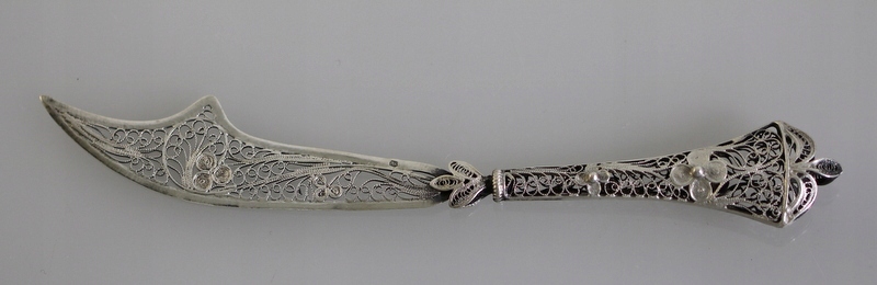 Unikalny srebrny nożyk filigran Austrowęgry 1872
