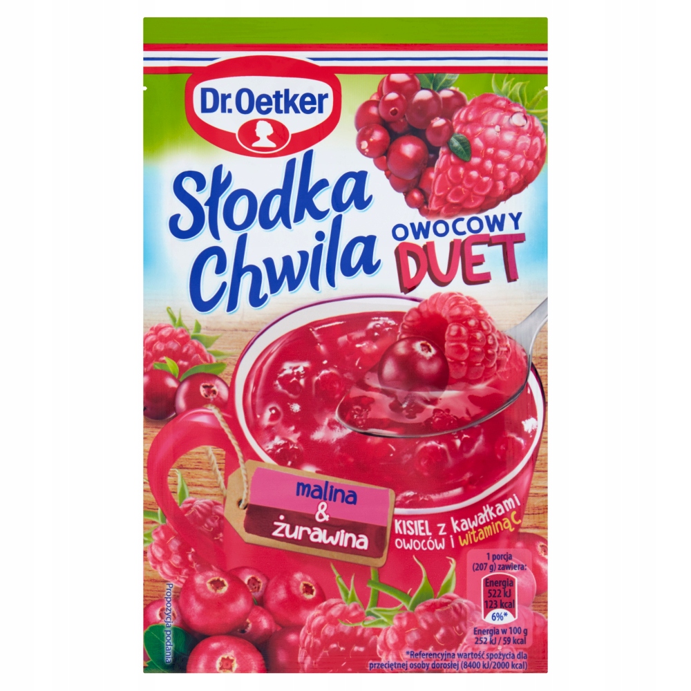 Dr. Oetker Słodka Chwila Owocowy Duet Kisiel Z Kawałkami Owoców Malina & Żu