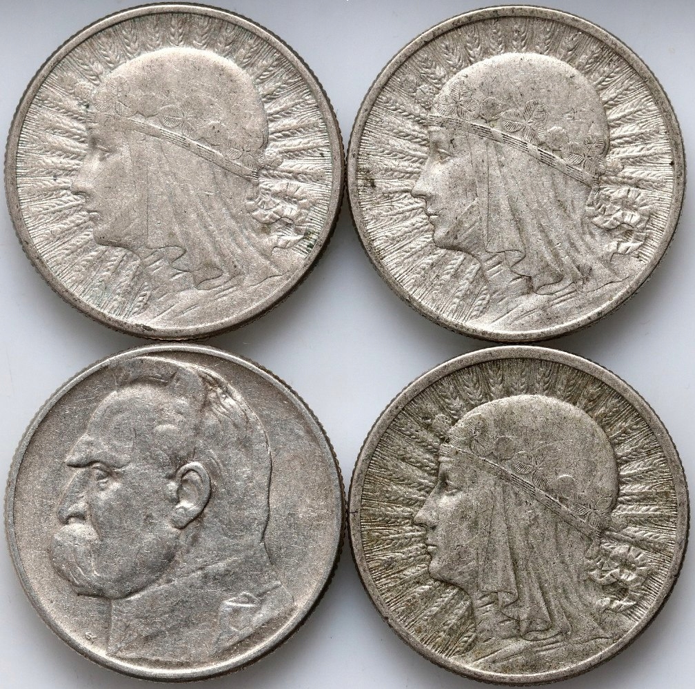 II RP, zestaw 4 x 2 złote z lat 1932-1934