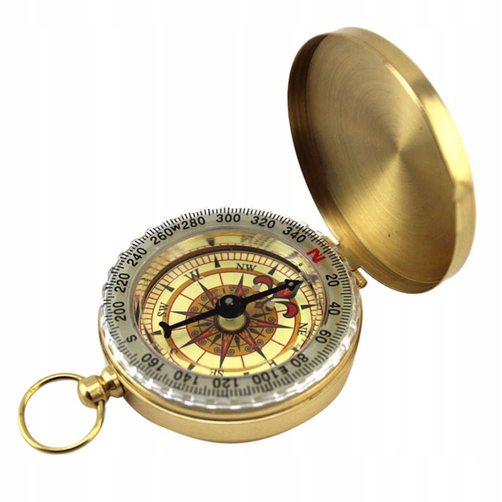 Miedziany prezent Kompas Zegarek kieszonkowy Lampk
