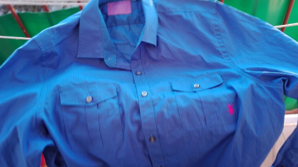 Koszula elegancka niebieska z cieniutkimi paskami