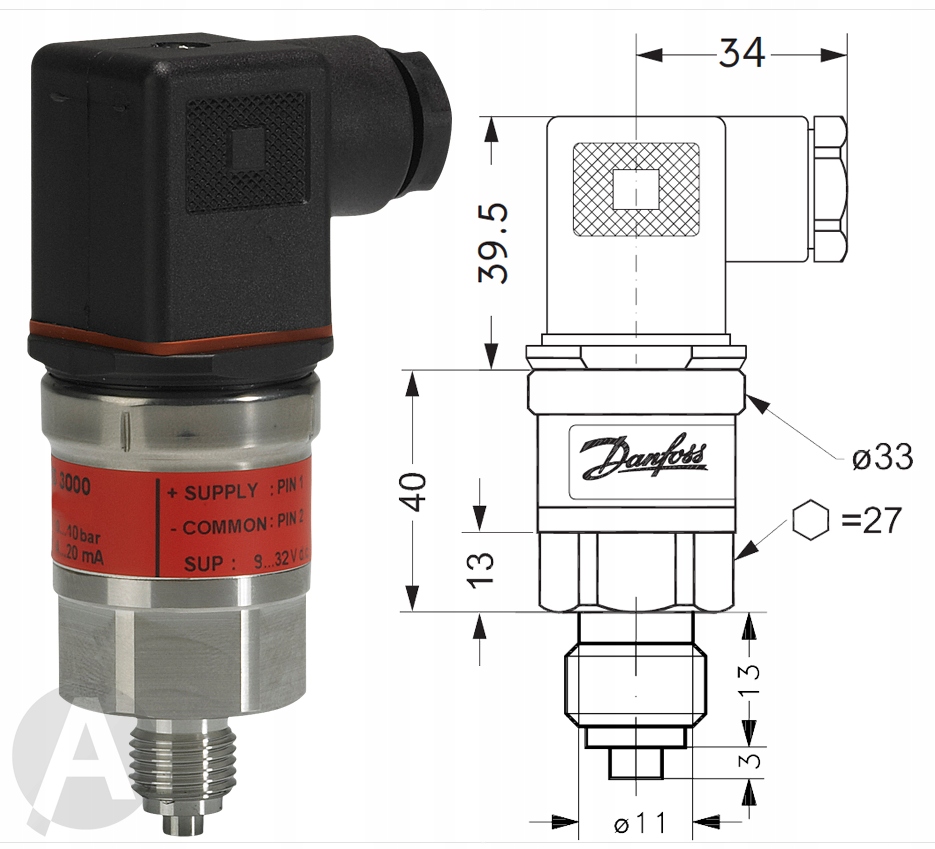 Подключение датчика давления danfoss
