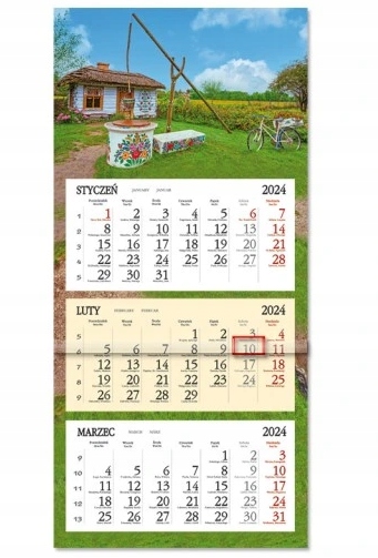 Kalendarz trójdzielny Sapt 2024 SB8 FOLKOWY DOMEK