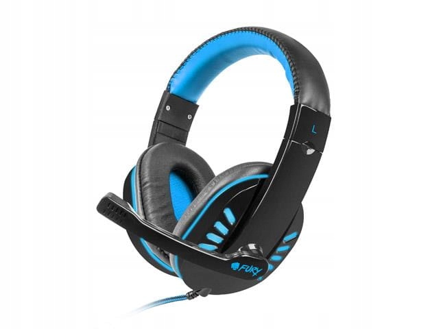 Słuchawki z mikrofonem Fury Hellcat LED Gaming czarno-niebieskie