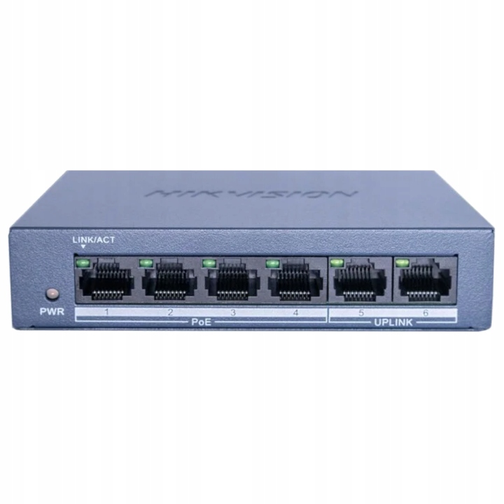 Switch PoE Hikvision DS-XS0106-P/Polish 4xPoE 100 Mbps do monitoringu CCTV