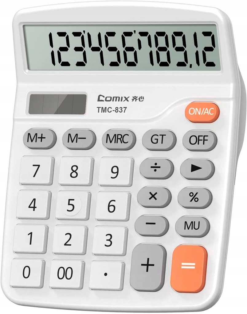 Biały styl Comix Desktop Calculat Digit z dużym wy