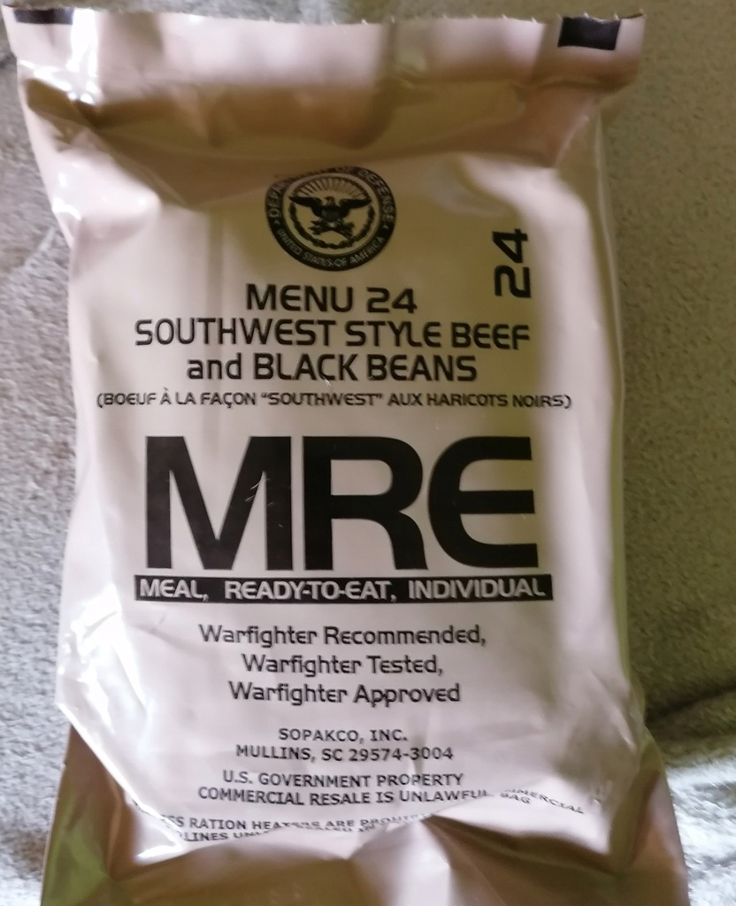 Amerykańskie wojskowe racje żywnościowe MRE nr 24