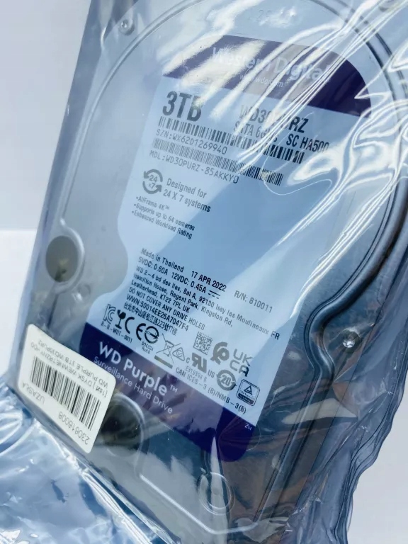 DYSK WEWNĘTRZNY HDD WD PURPLE 3TB WD30PURZ