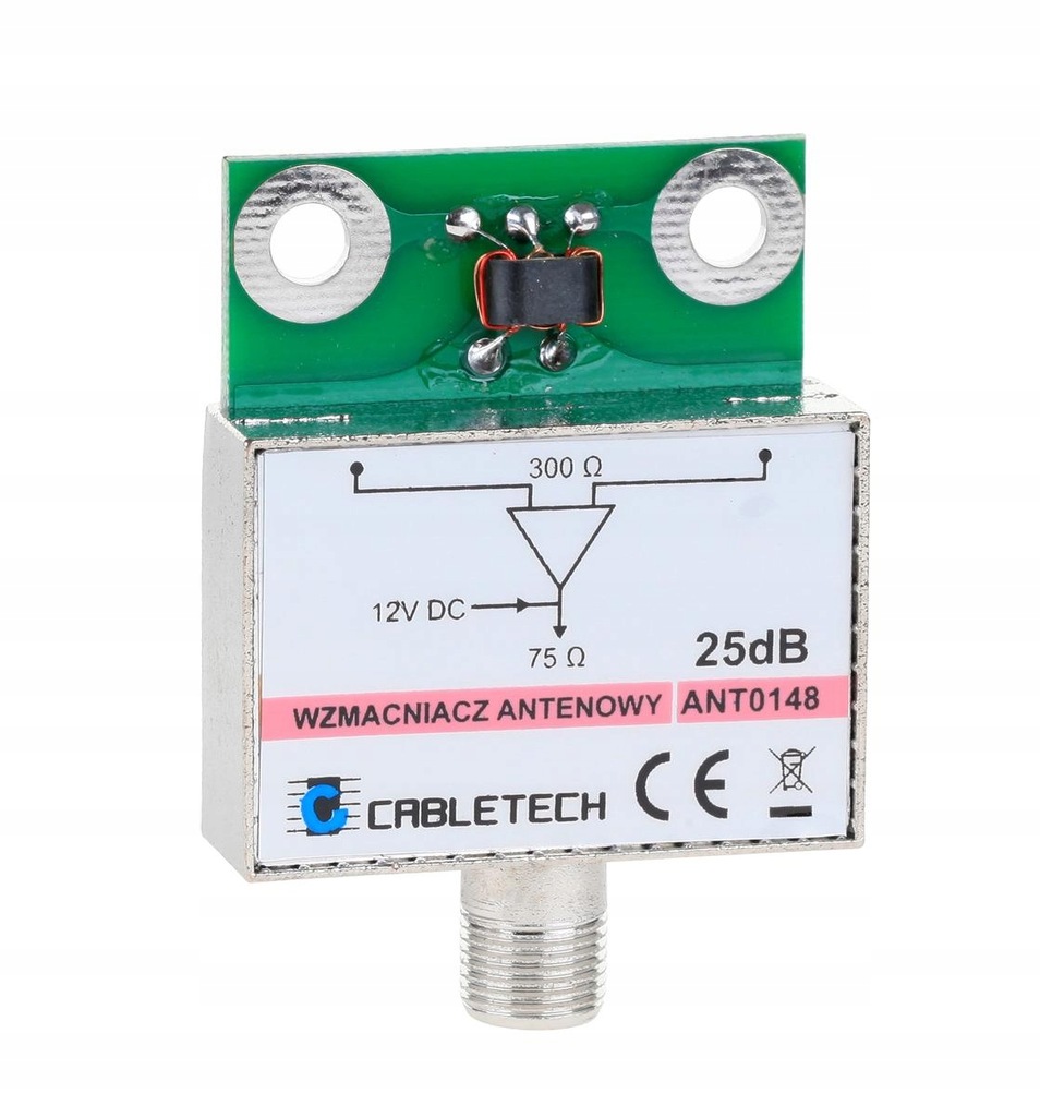 Wzmacniacz antenowy ekranowany 25dB Cabletech (1LL