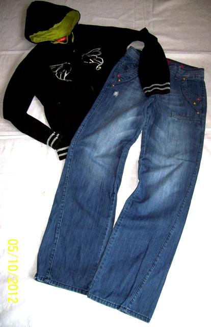 Spodnie jeansy SOUTH + bluza __ 36 38 S M