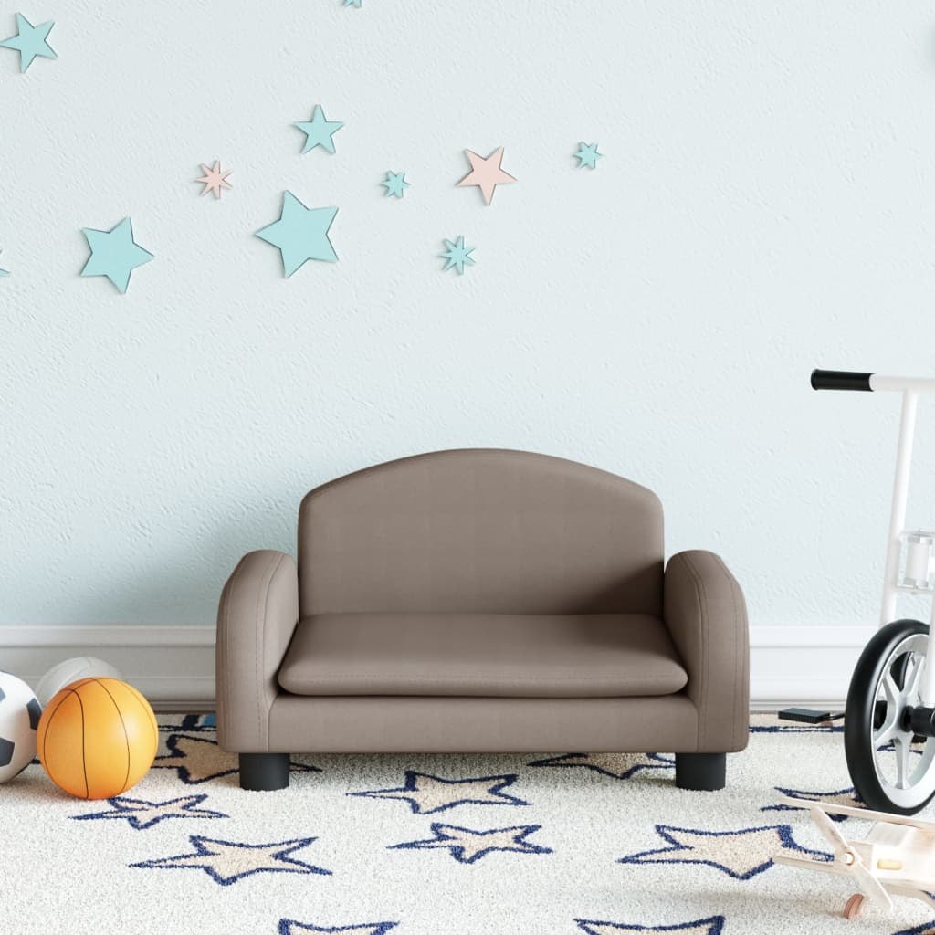 VidaXL Sofa dla dzieci, kolor taupe, 50x40x30 cm, obita tkaniną