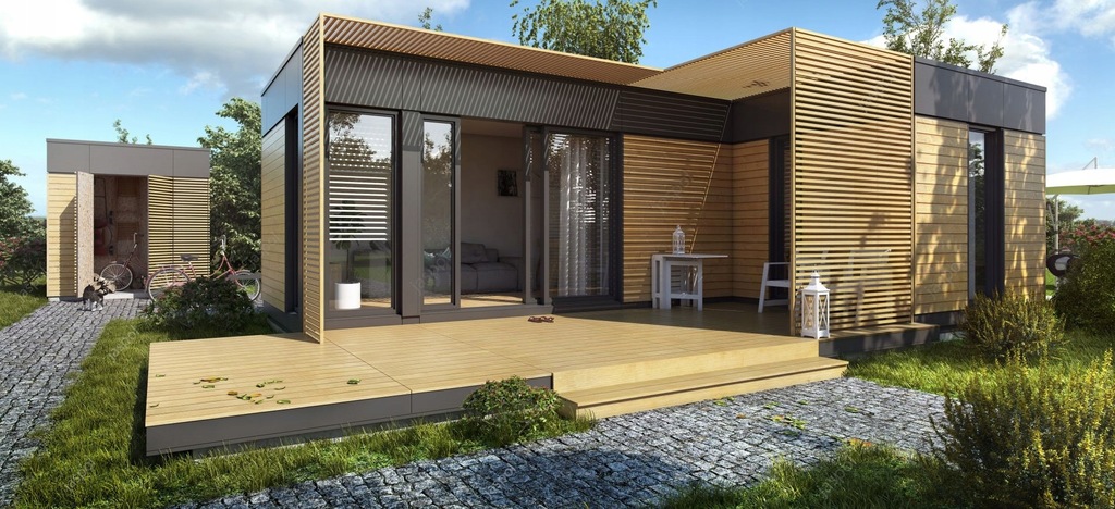 Dom modułowy na konstrukcji stalowej 35m2 - 9494514182 - oficjalne archiwum  Allegro