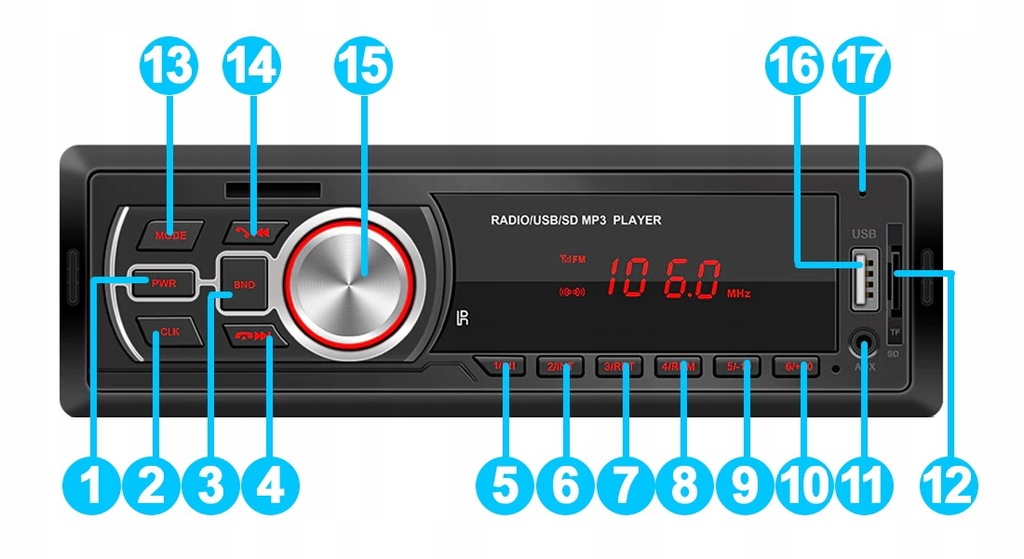 Купить АВТОМОБИЛЬНЫЙ РАДИО 1DIN SD USB BLUETOOTH МИКРОФОН: отзывы, фото, характеристики в интерне-магазине Aredi.ru