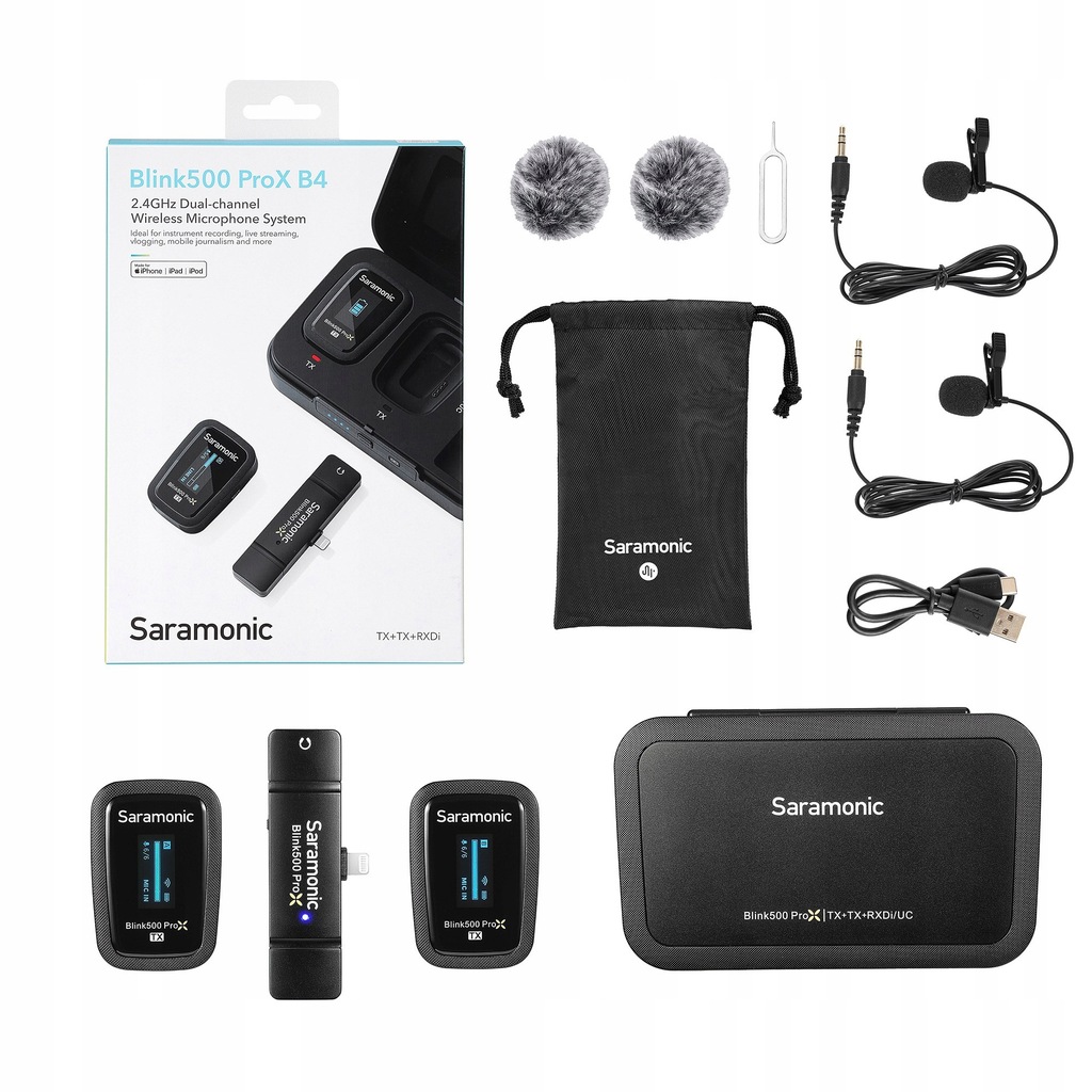 SARAMONIC Blink500 ProX B4 ZESTAW MIKROFON BEZPRZEWODOWY LIGHTNING IPHONE