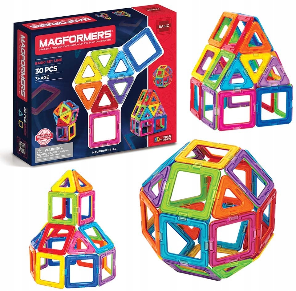KLOCKI MAGNETYCZNE MAGFORMERS ZESTAW 30 ELEMENTÓW
