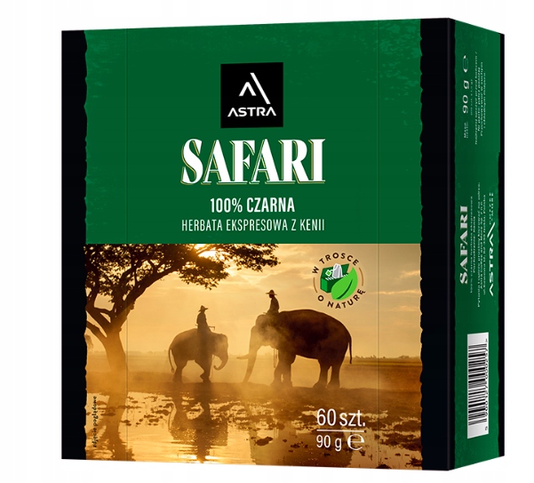 Herbata ekspresowa Safari czarna 90g (60 torebek).