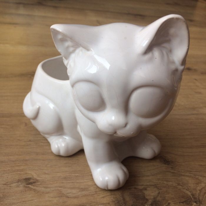 Kotek ceramiczny szkliwiony doniczka/pojemnik
