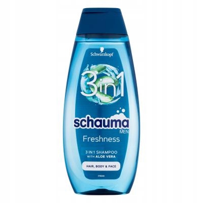 Schwarzkopf Schauma Men Freshness 3in1 400 ml dla mężczyzn Szampon do włosó