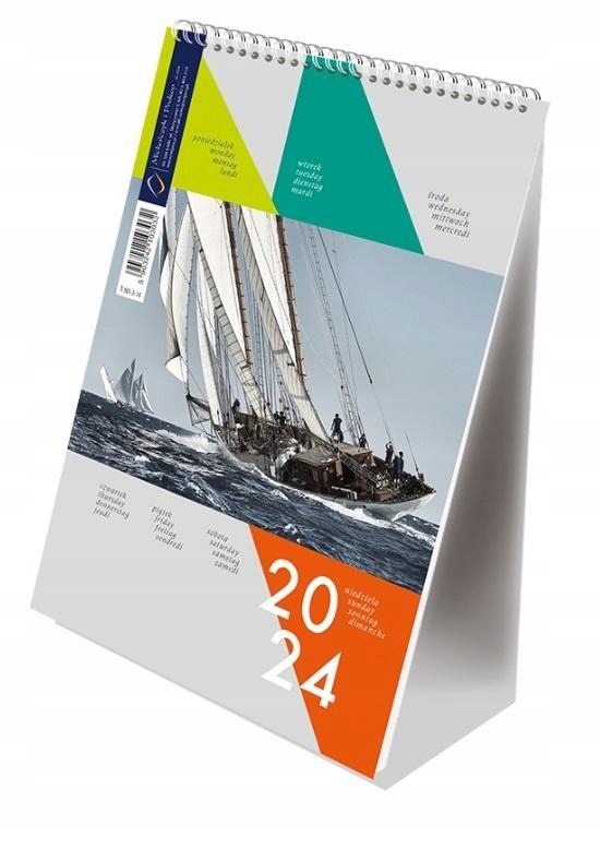 KALENDARZ 2024 PIONOWY B6 ZE SPIRALKĄ ŻAGLE