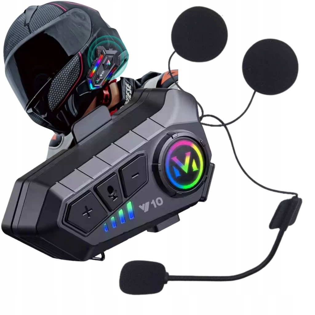 Walkie-talkie motocyklowe Bluetooth, Bluetooth 5,3 mm, wodoodporność IPX6