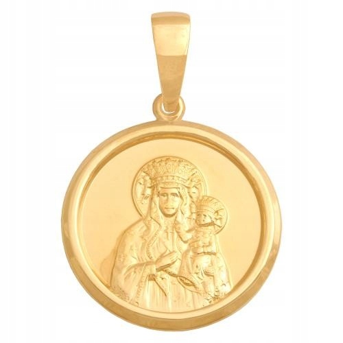 Złoty medalik Matka Boska duży 585