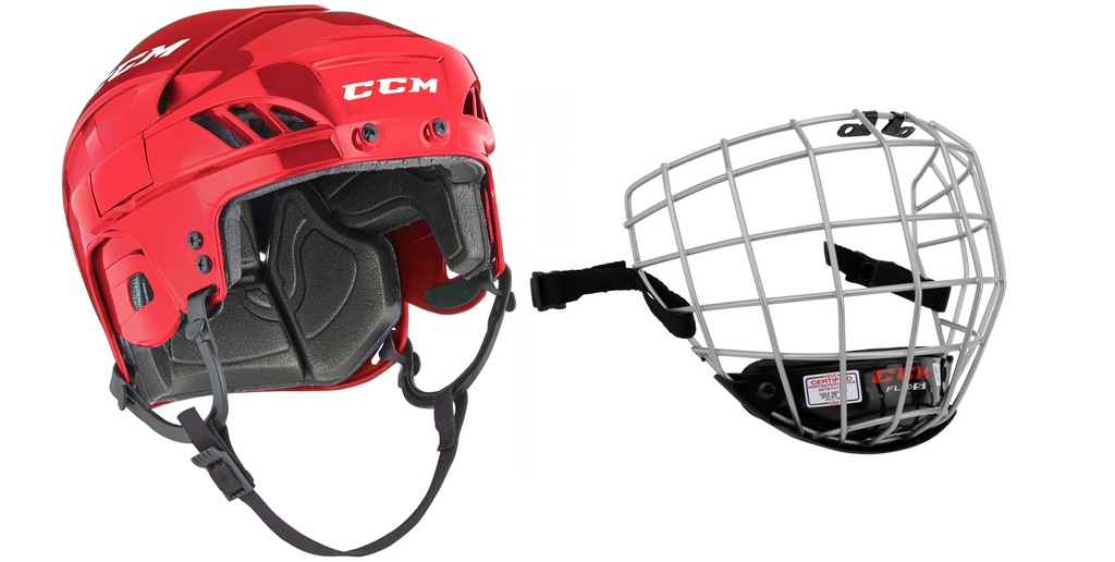 Kask hokejowy CCM Combo FL 40 RED /L 58-60cm KRATA