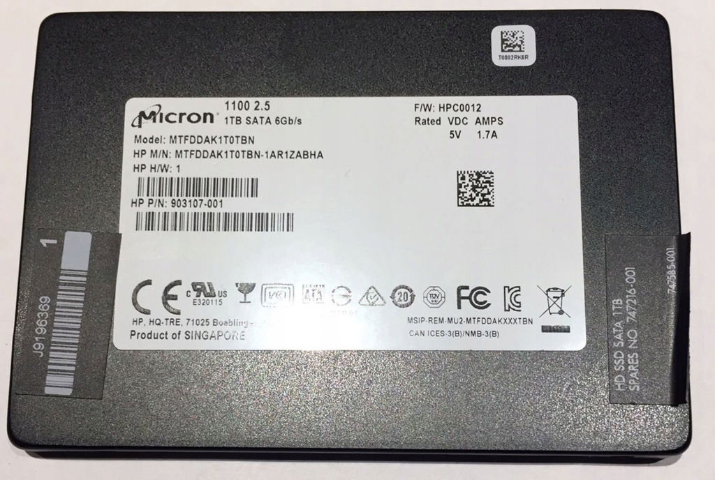 Dysk SSD Micron 1TB SATA 6Gb/s Tanio