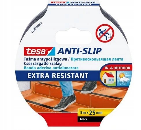 TESA Taśma antypoślizgowa 25/5 55587 czarna