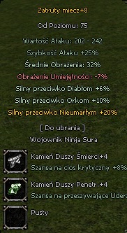 ClassicMT2 Zatruty Miecz +8 ŚR 32 20 DT Okazja !