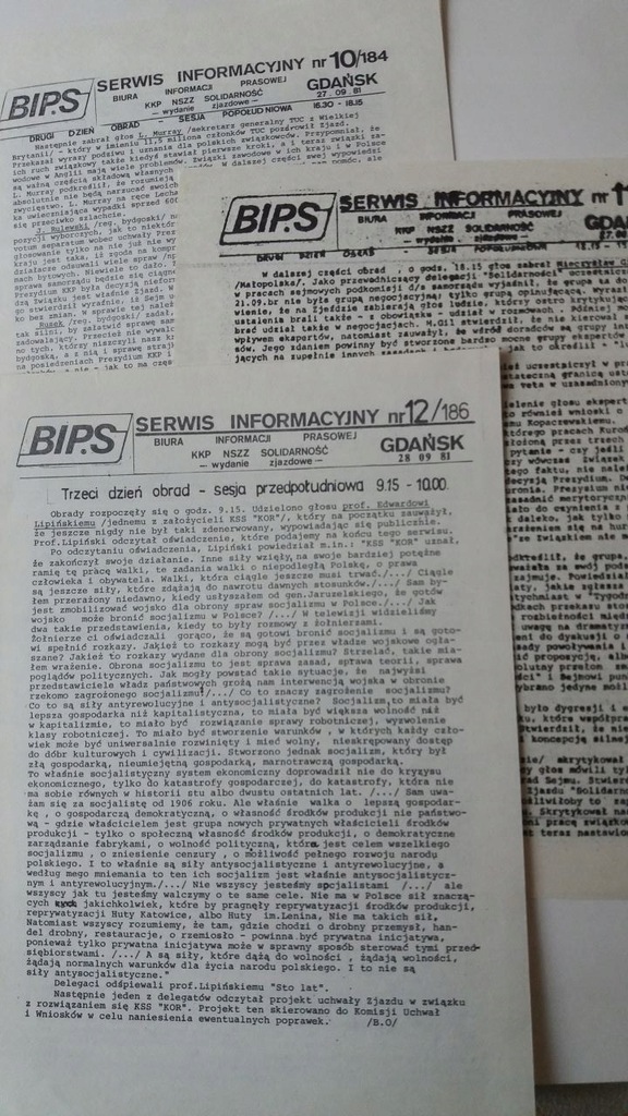3 gazetki Zjazd Solidarności Gdańsk 1981
