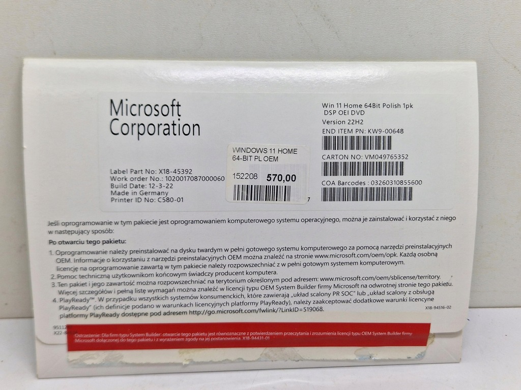 Microsoft Windows 11 HOME ORYGINAŁ PL