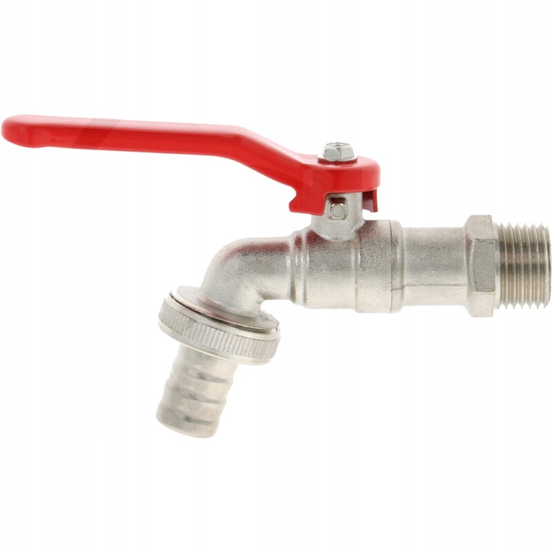 Mosiężny kurek czerpalny 3/4” z niklowaniem do instalacji wodnej