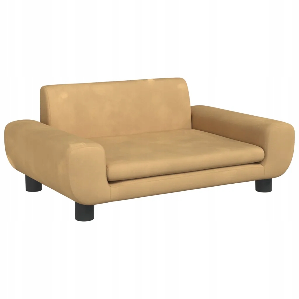 Sofa dla dzieci, brązowa, 70x45x33 cm, aksamit