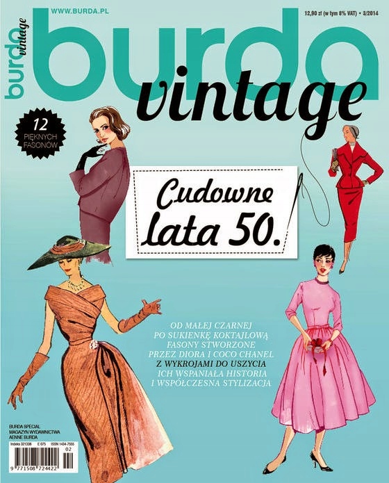 Burda vintage lata 50 3/2014 szycie wykroje