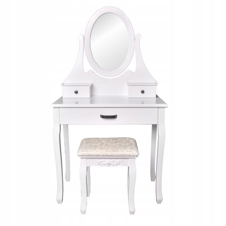 Toaletka kosmetyczna z lustrem + taboret Goodhome