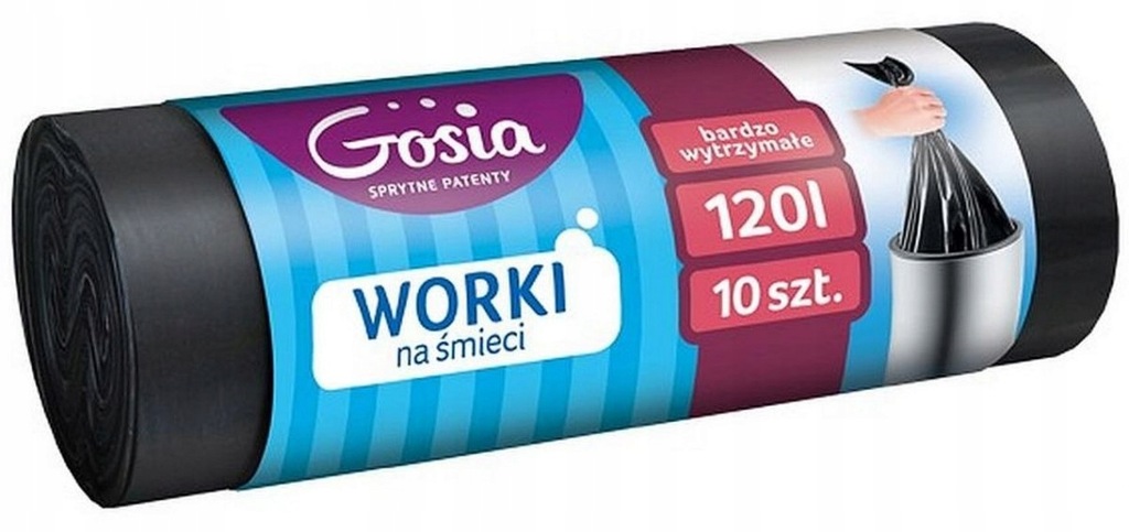 GOSIA WORKI NA ŚMIECI 120L GRUBE A10 CZARNE 3586